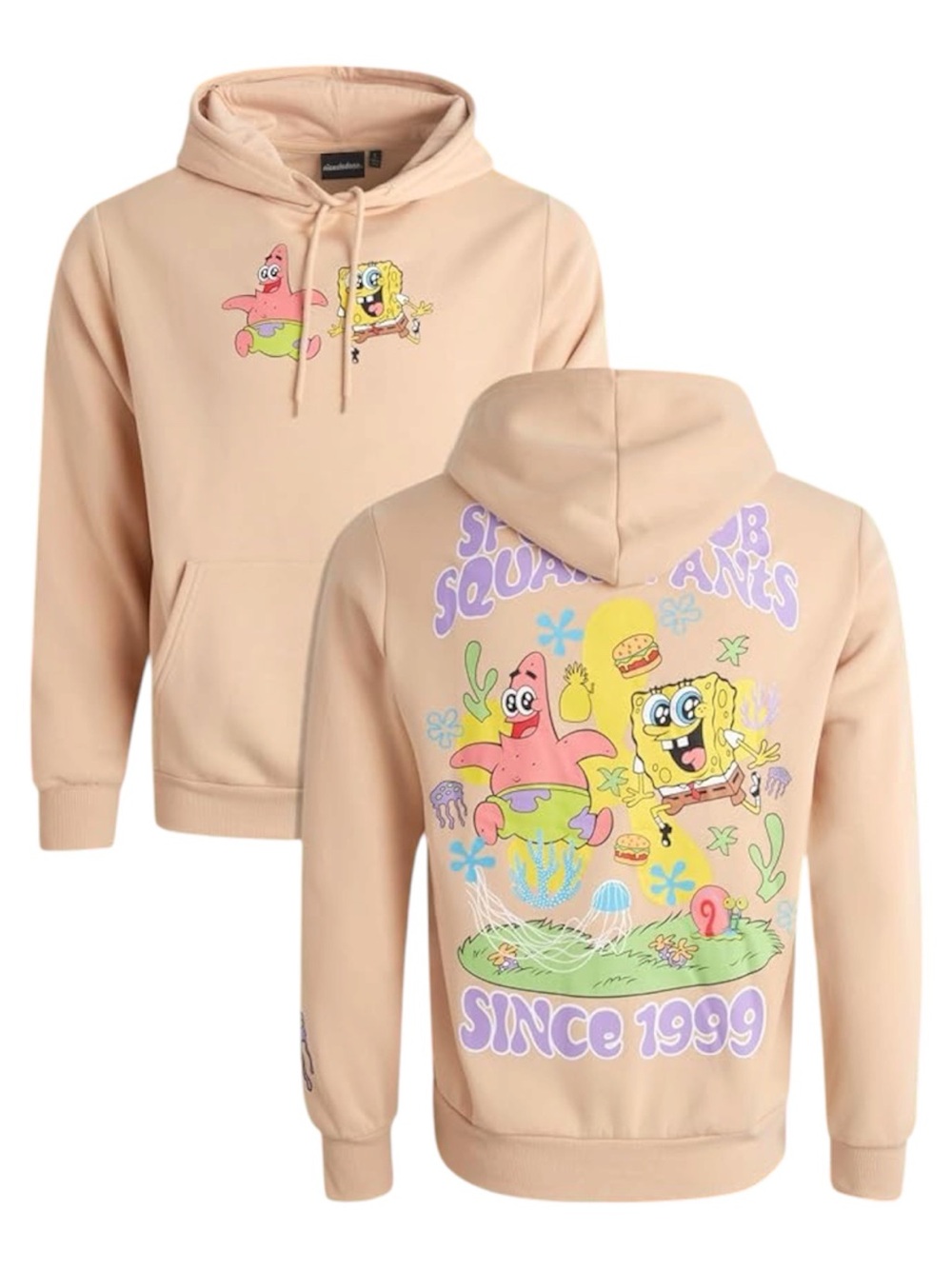 Nickelodeon SpongeBob Since 1999 Back Graphic Hoodie Cream L